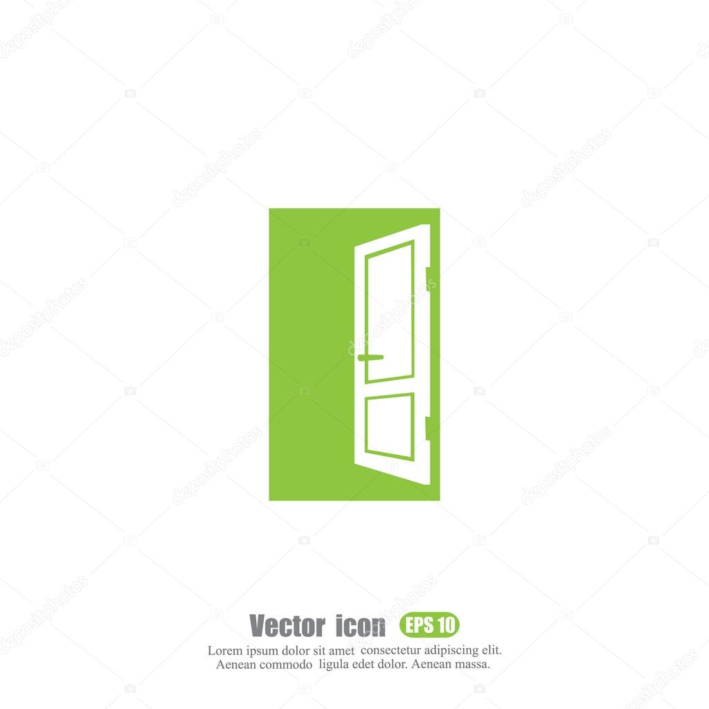 Opened door icon, entrance or exit