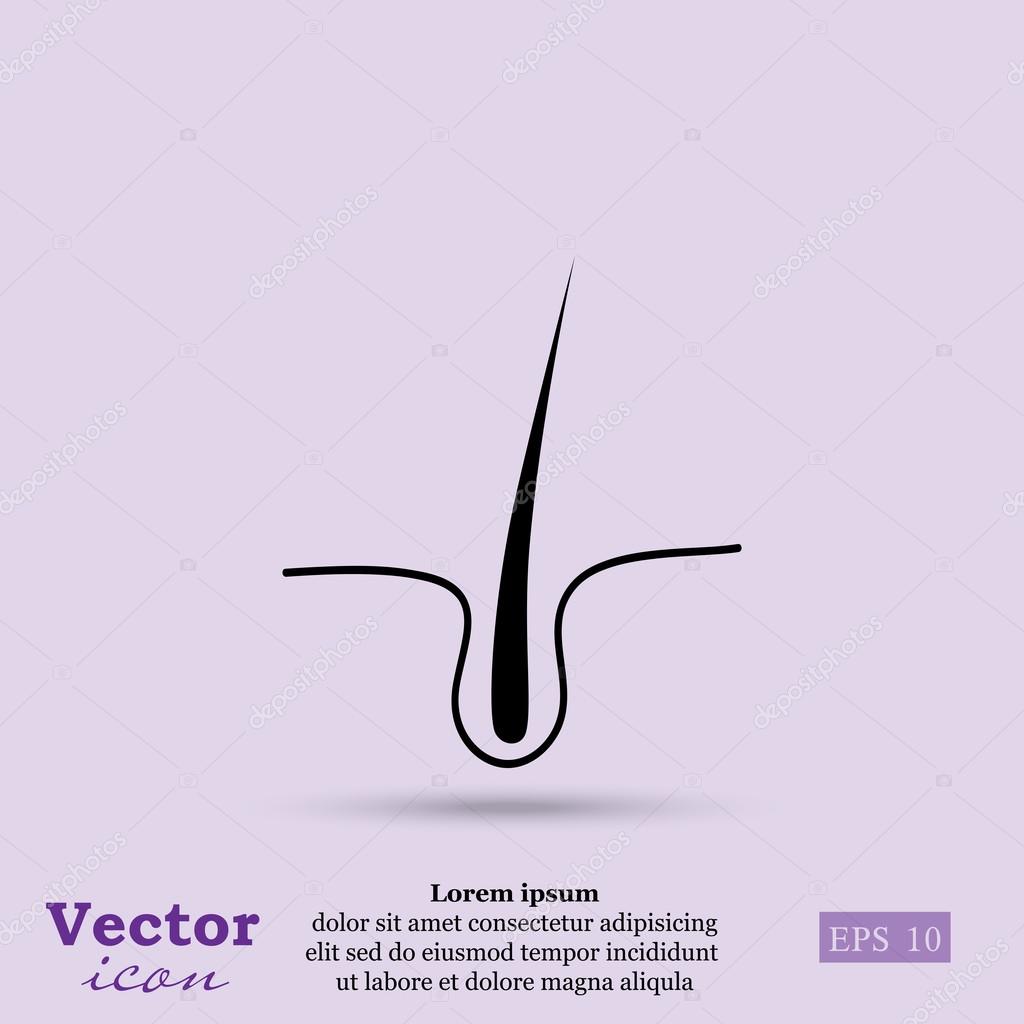 Growing human hair icon