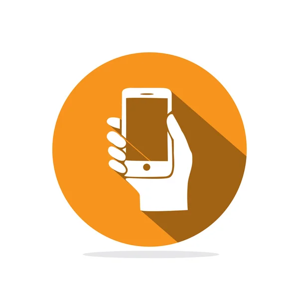 Telefon komórkowy w dłoń ikona — Wektor stockowy