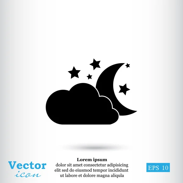 Icônes lune et nuage — Image vectorielle