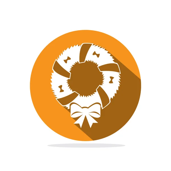 Christmas wreath icon — Stock Vector