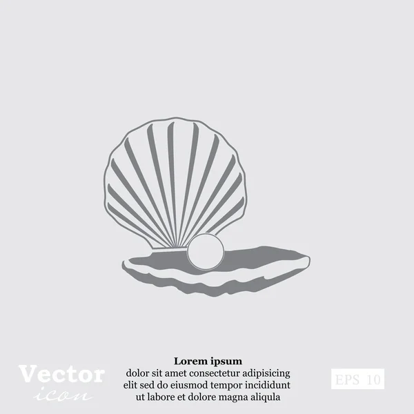 Perła seashell ikonie — Wektor stockowy