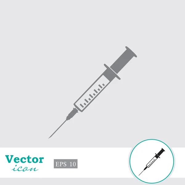 Injection with syringe icon — Stock Vector