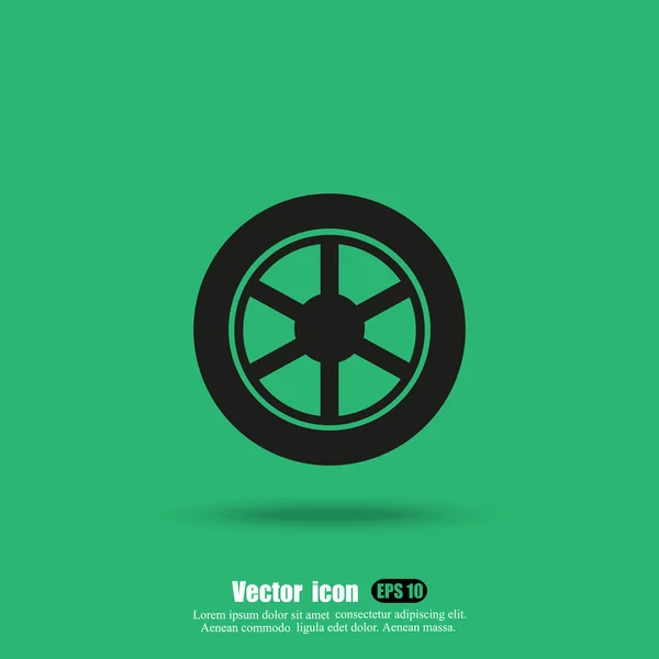 Icono de rueda de coche — Vector de stock