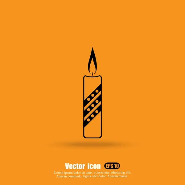 Icona di candela fiammeggiante — Vettoriale Stock