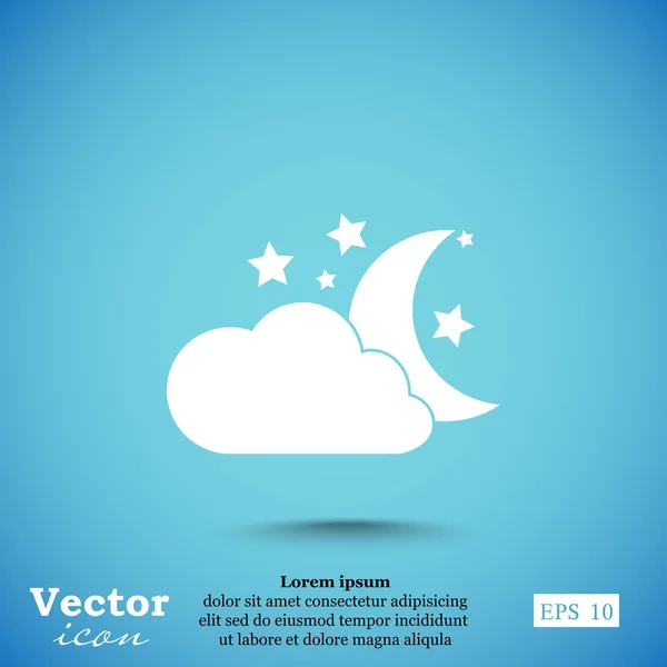 Icônes lune et nuage — Image vectorielle