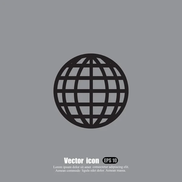 Pictograph ikon globe - Stok Vektor