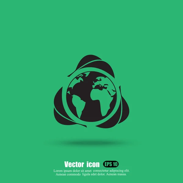 Green earth icon — Stock Vector