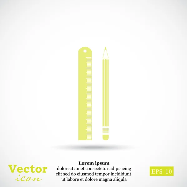 Pencil with ruler icon — Stock Vector