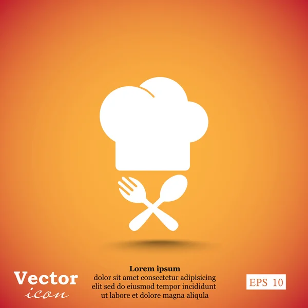 Icono del sombrero del chef — Vector de stock