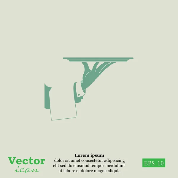 Hand met pictogram in het systeemvak — Stockvector