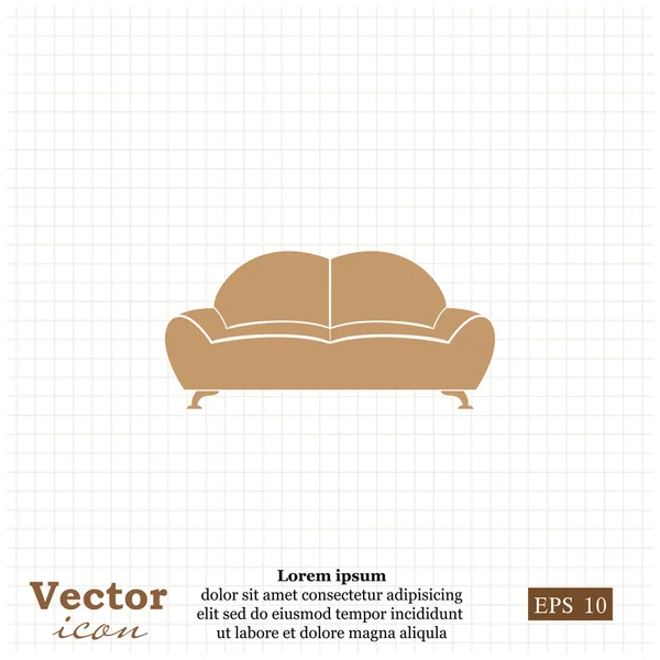 Cómodo icono de sofá — Vector de stock