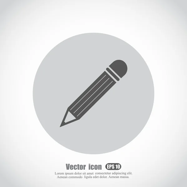 Lápiz con icono de goma — Vector de stock