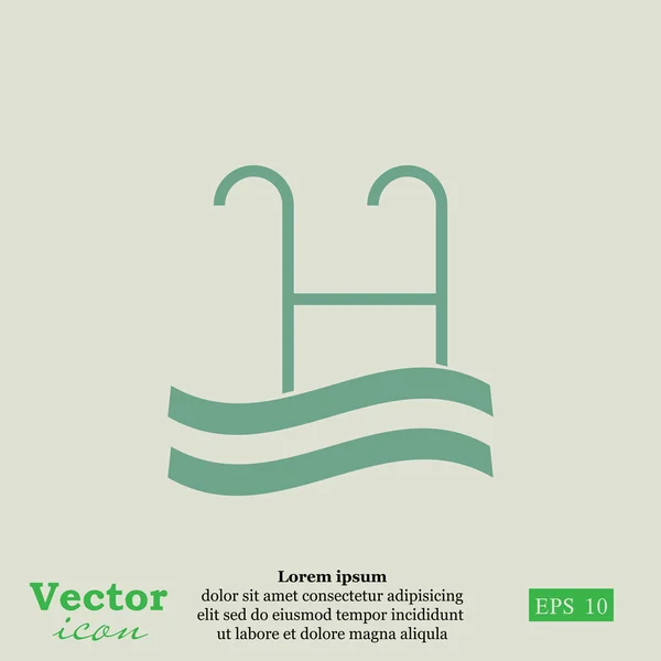 Ícone piscina — Vetor de Stock