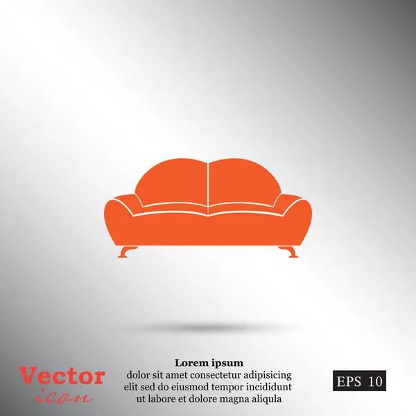 Cómodo icono de sofá — Archivo Imágenes Vectoriales