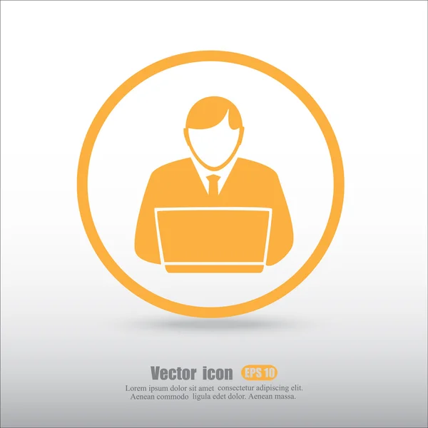 Hombre de negocios icono de trabajo — Vector de stock