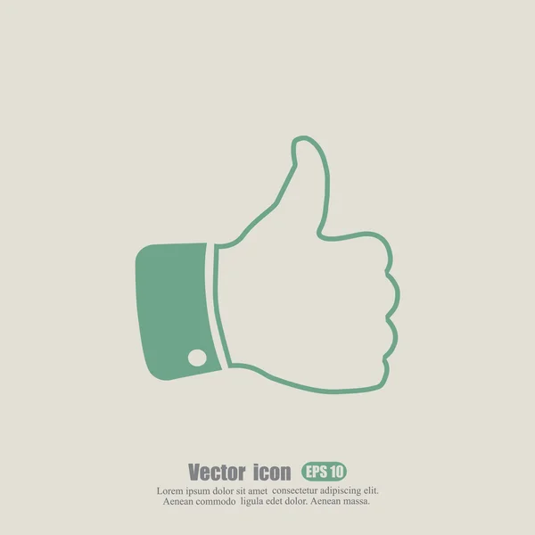 Mano que muestra el pulgar hacia arriba icono — Vector de stock