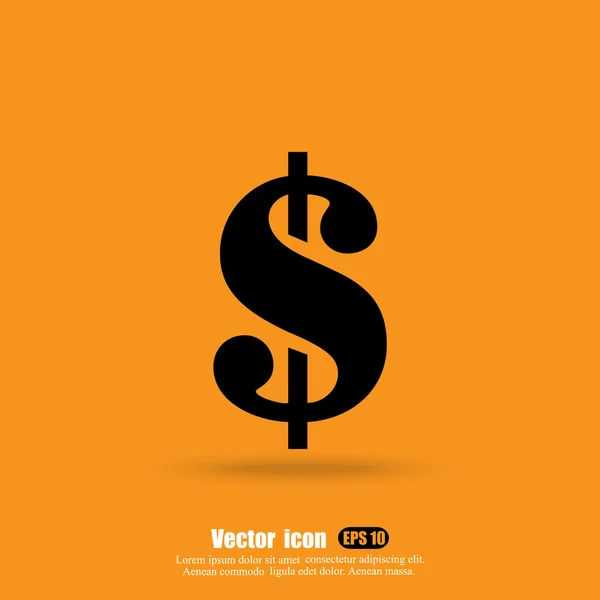 Ikona měny dolar — Stockový vektor