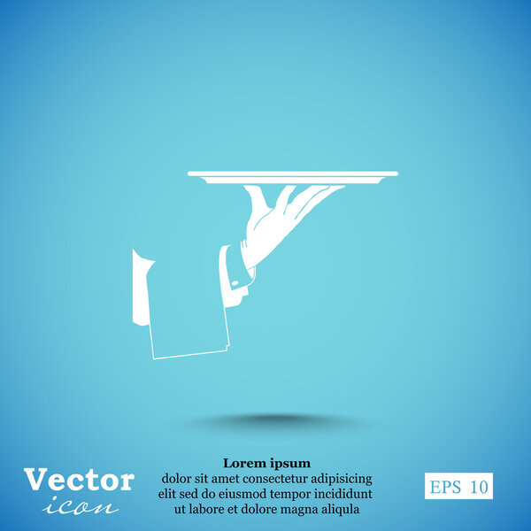 рука с иконкой лотка
