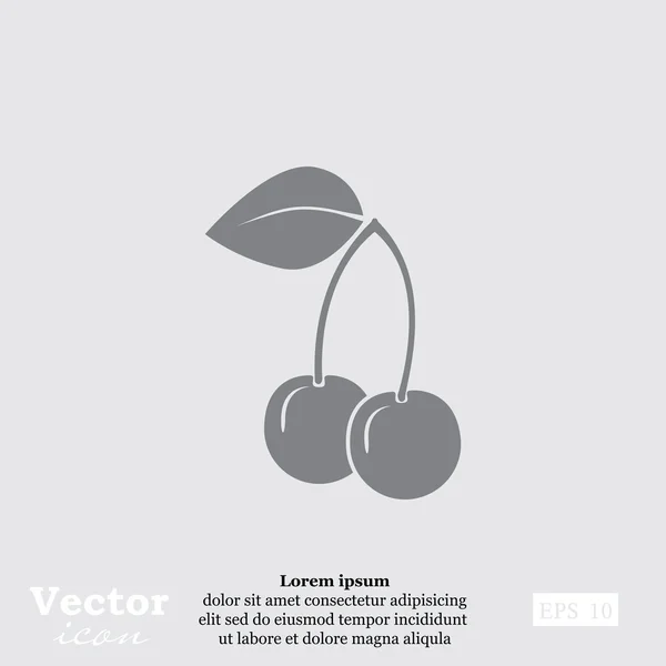Branche de cerises icône — Image vectorielle
