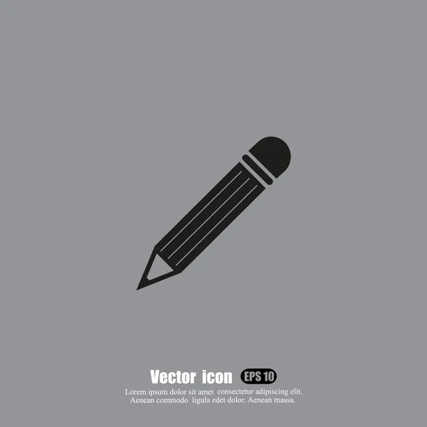 Pensil dengan ikon karet - Stok Vektor