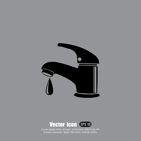 Faucet icon with drop — Stock Illustration Faucet icon with drop Royalty Free Stock Illustrations