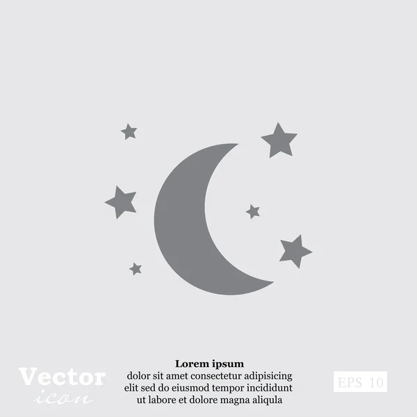 Icône Lune et étoiles — Image vectorielle