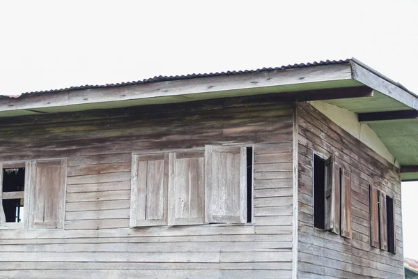 Casa Vieja Inundada Tiro Retroiluminado —  Fotos de Stock