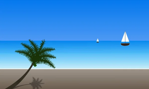 Île Tropicale Avec Arbres — Image vectorielle