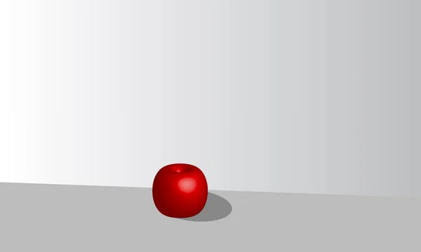Beyaz duvar vektör şablonunda kırmızı elma