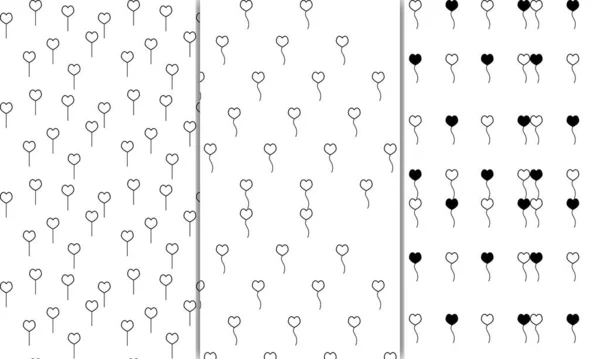 Sevgililer Günü desenleri Siyah ve Beyaz Grafik