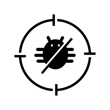 Mikrop hedef işaretinde. Antivirüs siyah simgesi