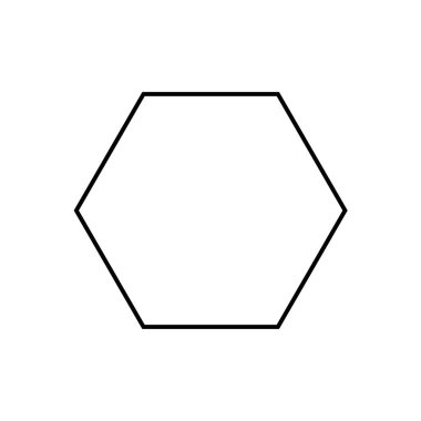 Altıgen işareti. Çocuklar için basit geometrik şekiller.