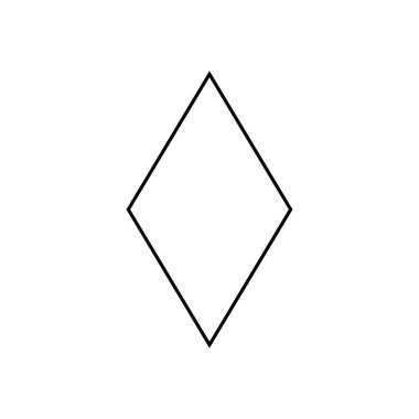Rhombus işareti. Çocuklar için basit geometrik şekiller.