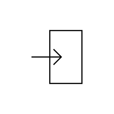 Kapı ve ok işareti. Giriş işareti