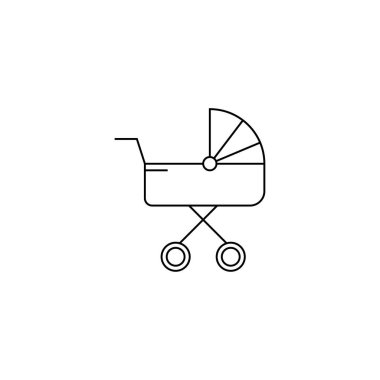 Bebek arabası. Bebek arabası işareti. Childen 'ın malları.