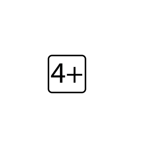 年齢制限4プラス正方形のアイコン — ストックベクタ