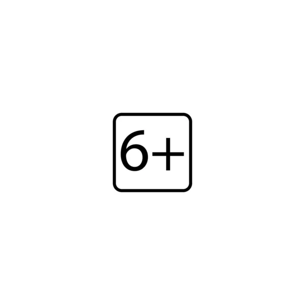 Age Restriction Six Square Icon — Stock Vector