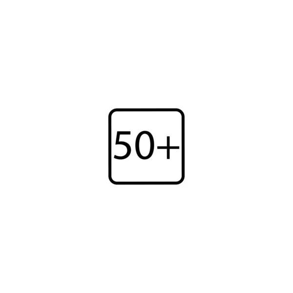 年龄限制50岁及以上正方形图标 — 图库矢量图片