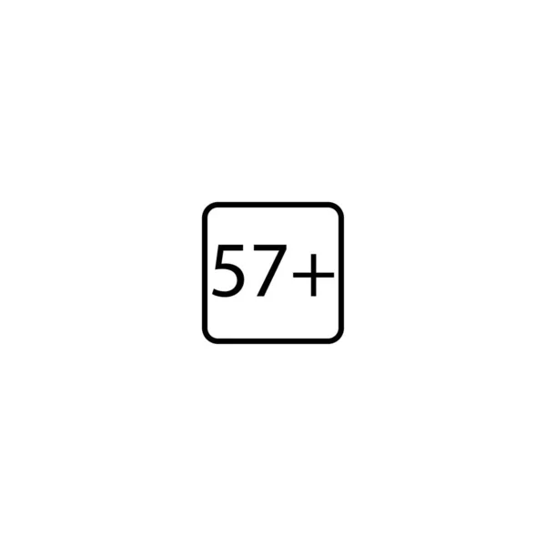 Age Limit Fifty Seven Squared Icon — Stock Vector