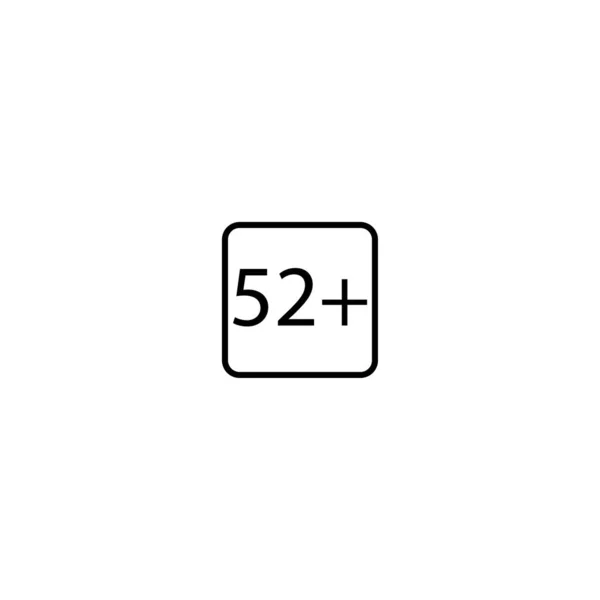 Age Limit Fifty Two Squared Icon — Stock Vector