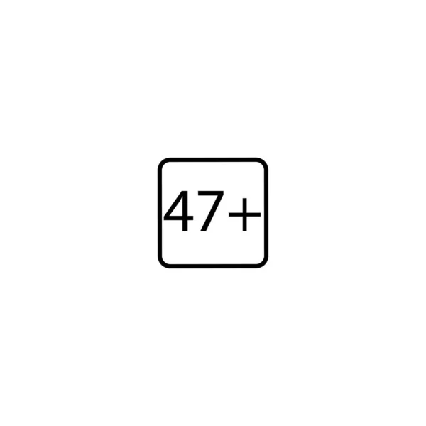Age Limit Forty Seven Squared Icon — Stock Vector