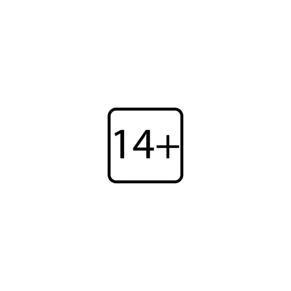 年齢制限14プラス正方形のアイコン — ストックベクタ