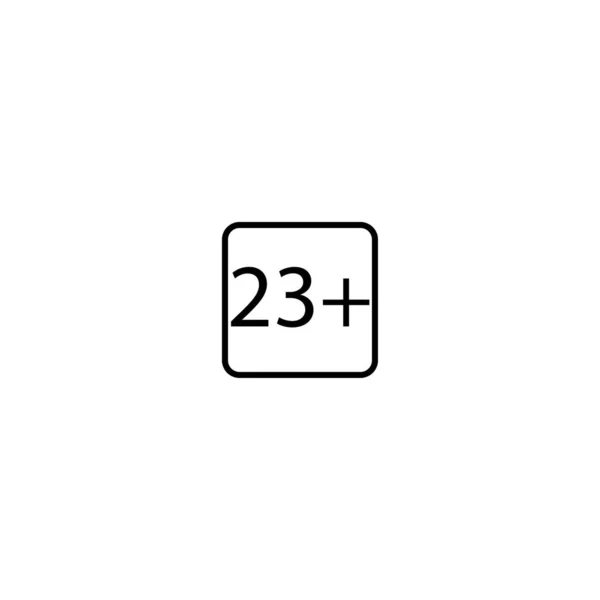 年齢制限23プラス正方形のアイコン — ストックベクタ