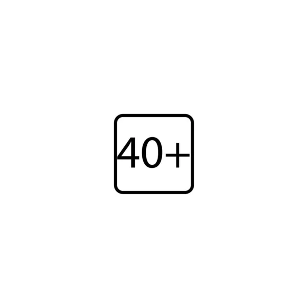 Age Restriction Forty Squared Icon — Stock Vector