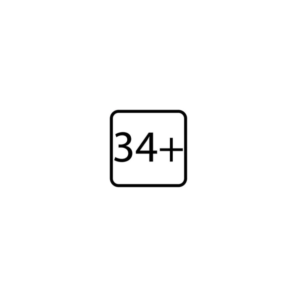 Age Restriction Thirty Four Squared Icon — Stock Vector