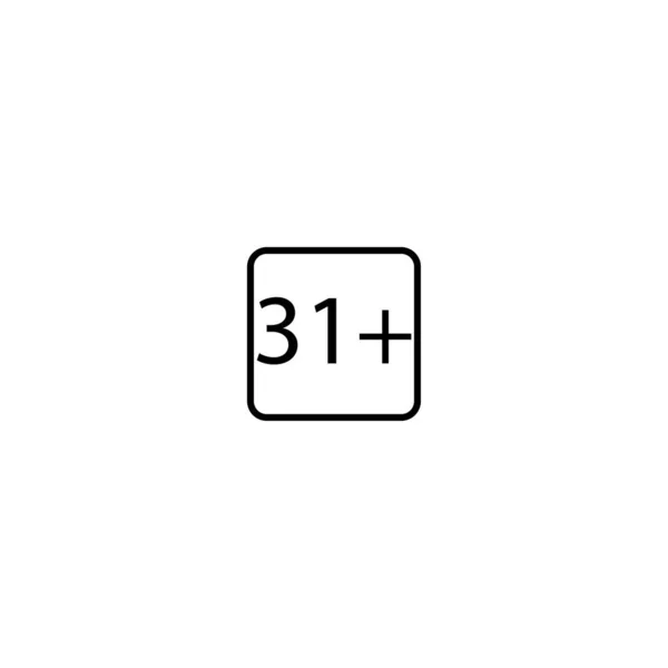 Age Restriction Thirty One Squared Icon — Stock Vector