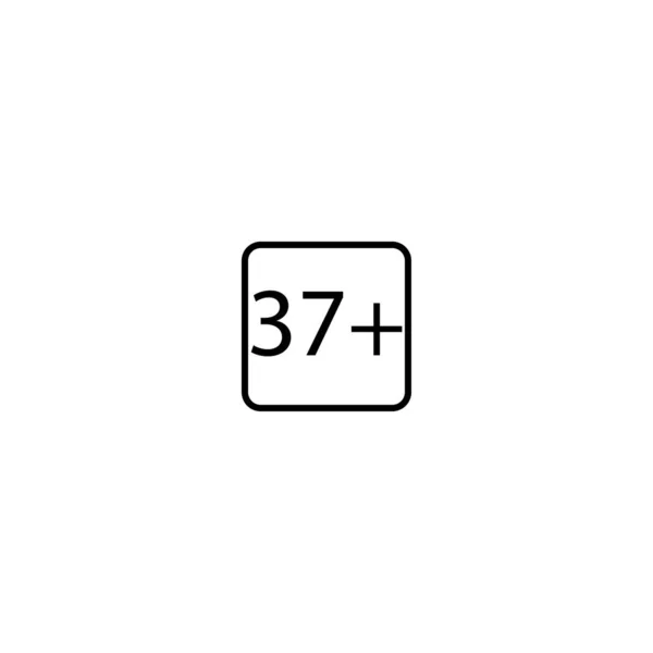 Age Restriction Thirty Seven Squared Icon — Stock Vector