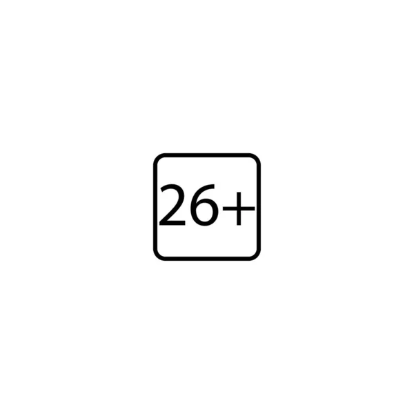 Age Restriction Twenty Six Square Icon — Stock Vector