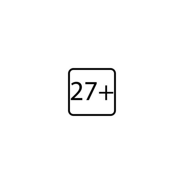 Age Restriction Twenty Seven Square Icon — Stock Vector